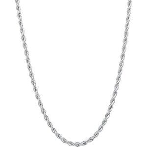 Silver Plated 925 Sterling Silver Cable Chain Necklace for Women Thin Dainty